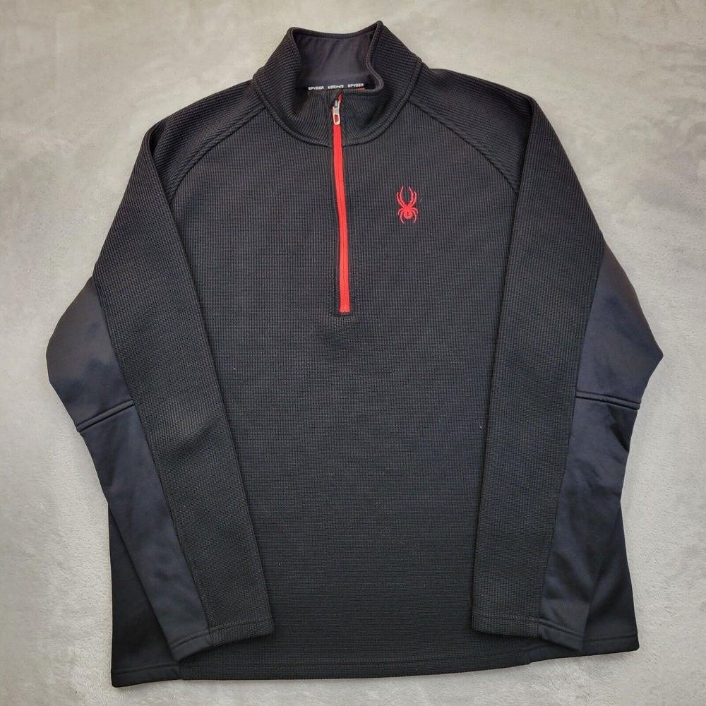 Spyder Jacket Men XL Outbound Sweater Sweatshirt Biker Rider Ribbed Thermal Logo